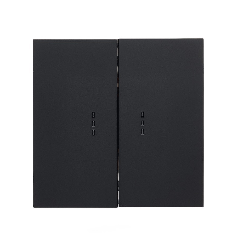 Front panel of the two-button switch with backlight, matte black