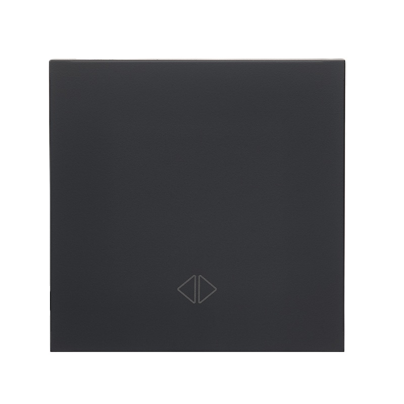 Front panel of the single-button cross switch, matte black