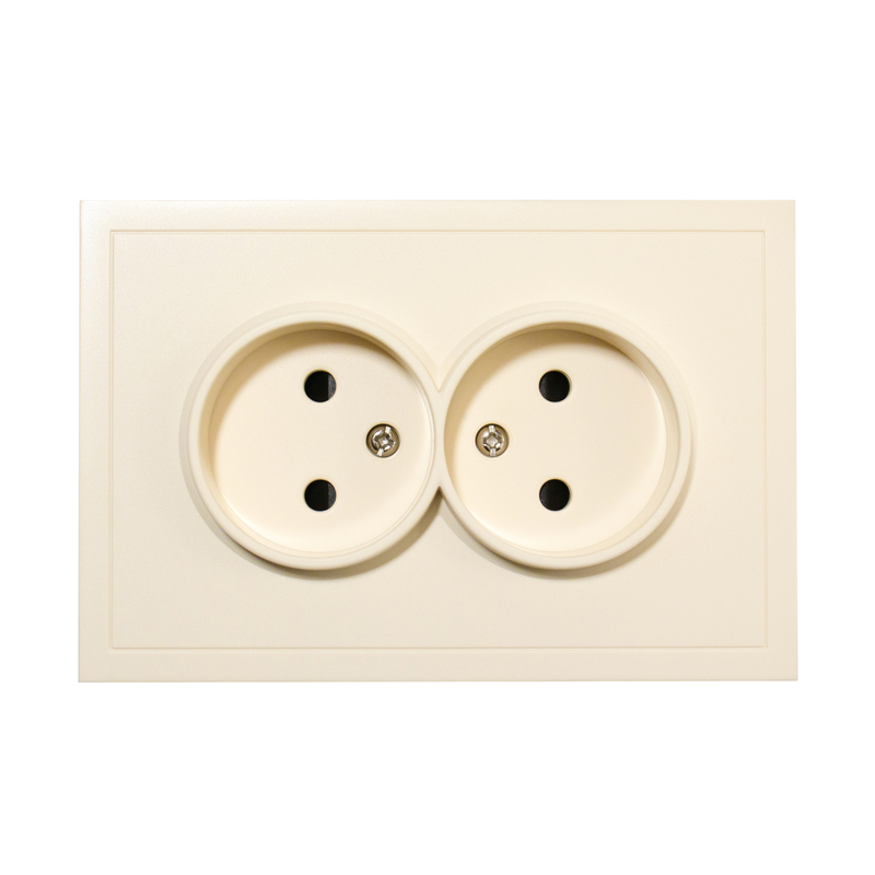 Фронтальна панель розетки подвійної без заземлення Quadrant, нувія крем