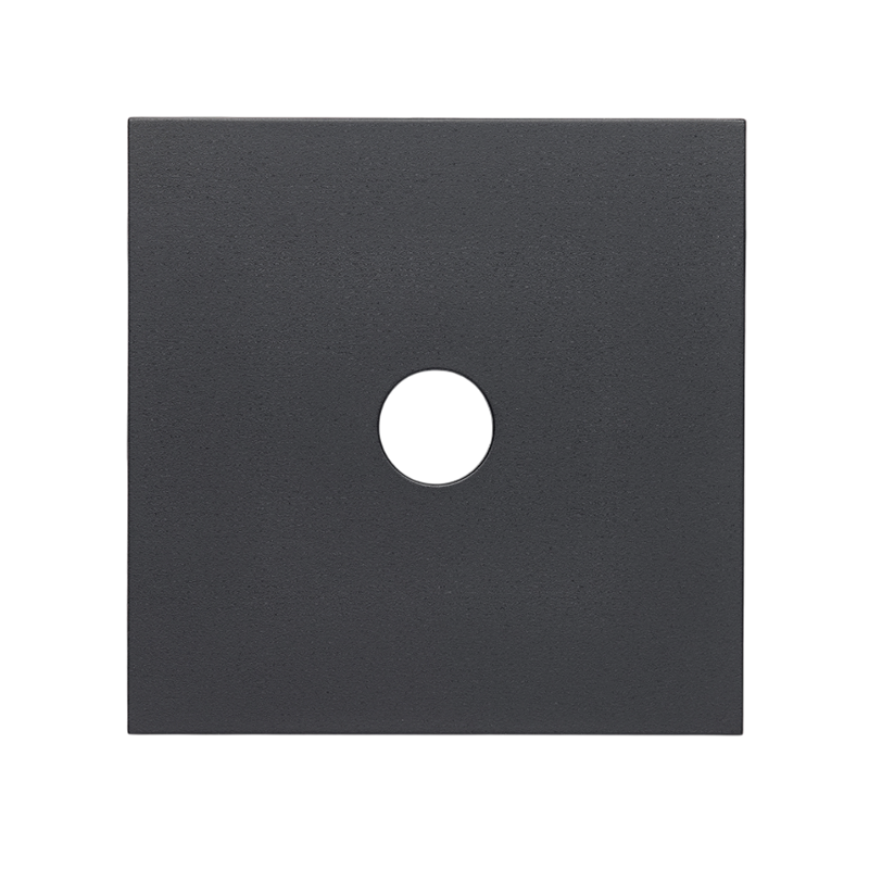 Front panel of the TV socket, matte black