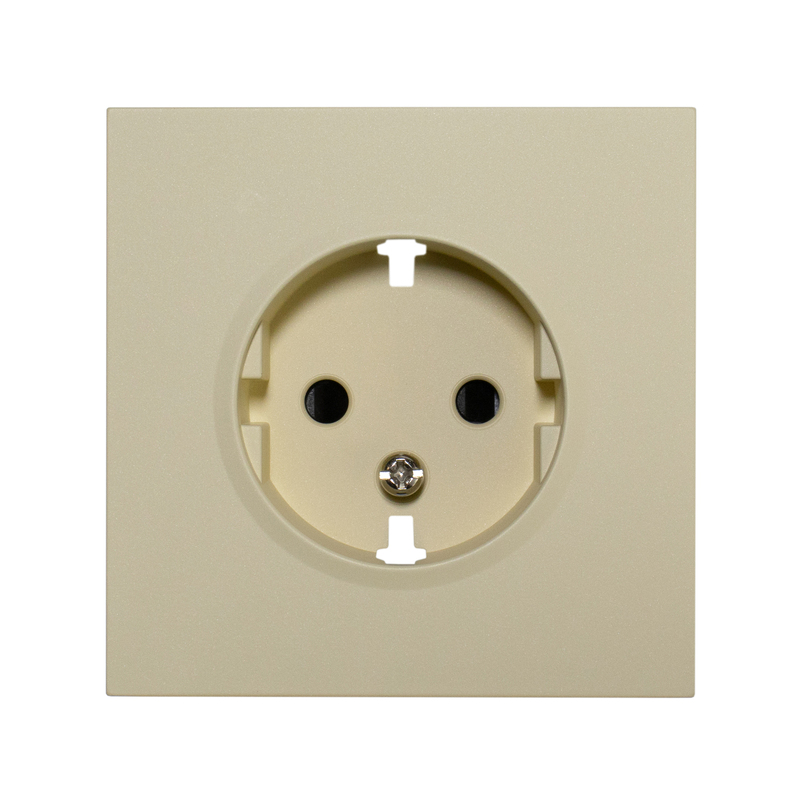 Фронтальна панель розетки одинарної із заземленням, тихий оливковий