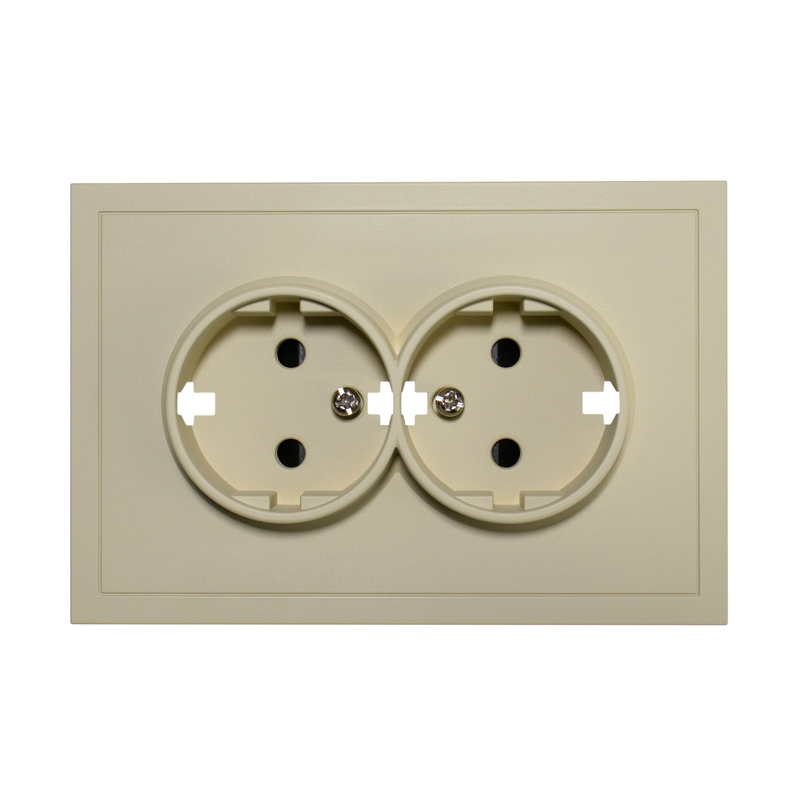 Фронтальна панель розетки подвійної із заземленням Quadrant, тихий оливковий