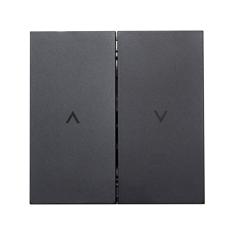 Фронтальна панель вимикача двоклавішного для штор, матовий чорний