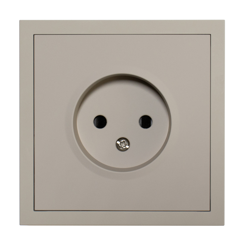 Фронтальна панель розетки одинарної без заземлення, дотик грейж