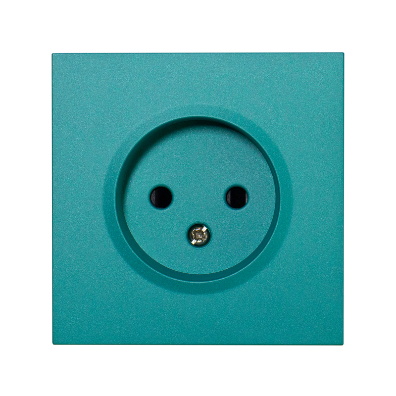 Фронтальна панель розетки одинарної без заземлення, трендовий бірюзовий 26