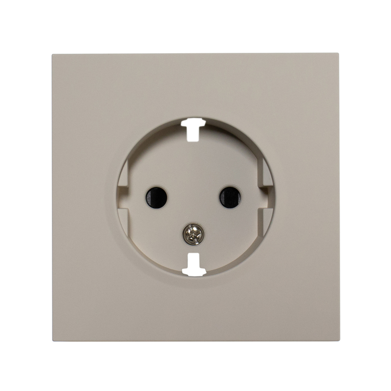 Фронтальна панель розетки одинарної із заземленням, дотик грейж