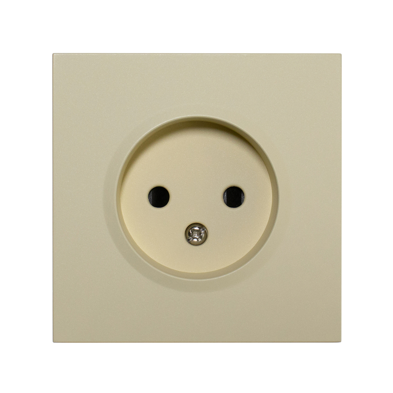 Фронтальна панель розетки одинарної без заземлення, тихий оливковий