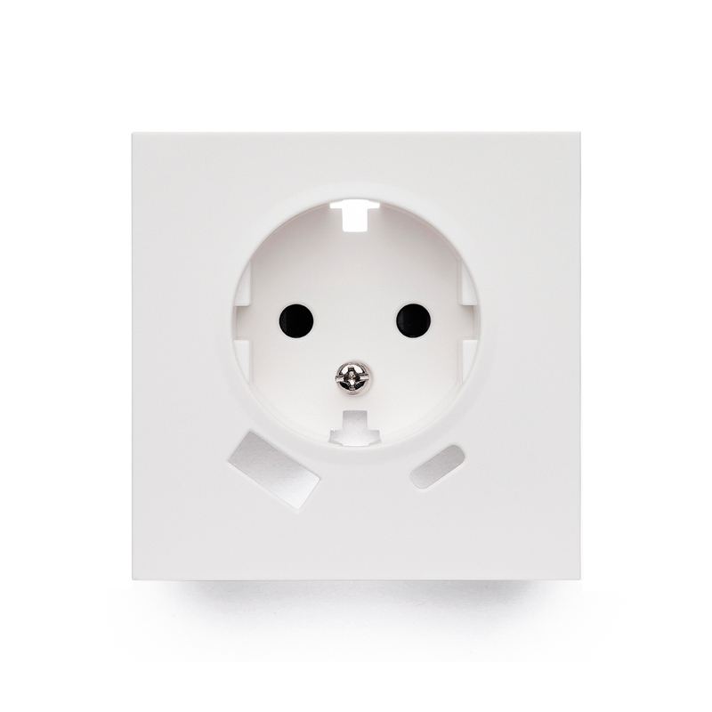 Фронтальна панель розетки одинарної із заземленням та двома USB (type A+C), дотик білого