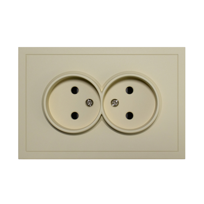 Фронтальна панель розетки подвійної без заземлення Quadrant, тихий оливковий