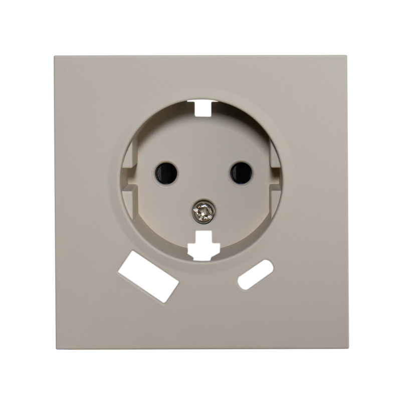 Фронтальна панель розетки одинарної із заземленням та двома USB (type A+C), дотик грейж