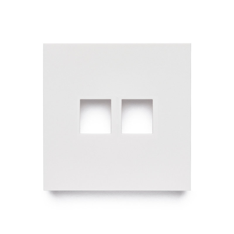 Фронтальна панель розетки подвійної комп'ютерної, дотик білого