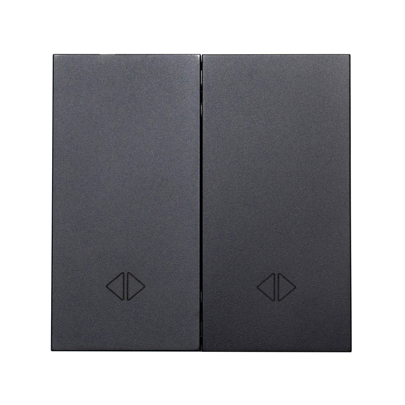 Фронтальна панель вимикача двоклавішного перехресного, матовий чорний