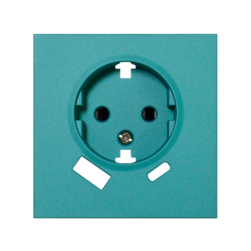 Фронтальна панель розетки одинарної із заземленням та двома USB (type A+C), трендовий бірюзовий 26