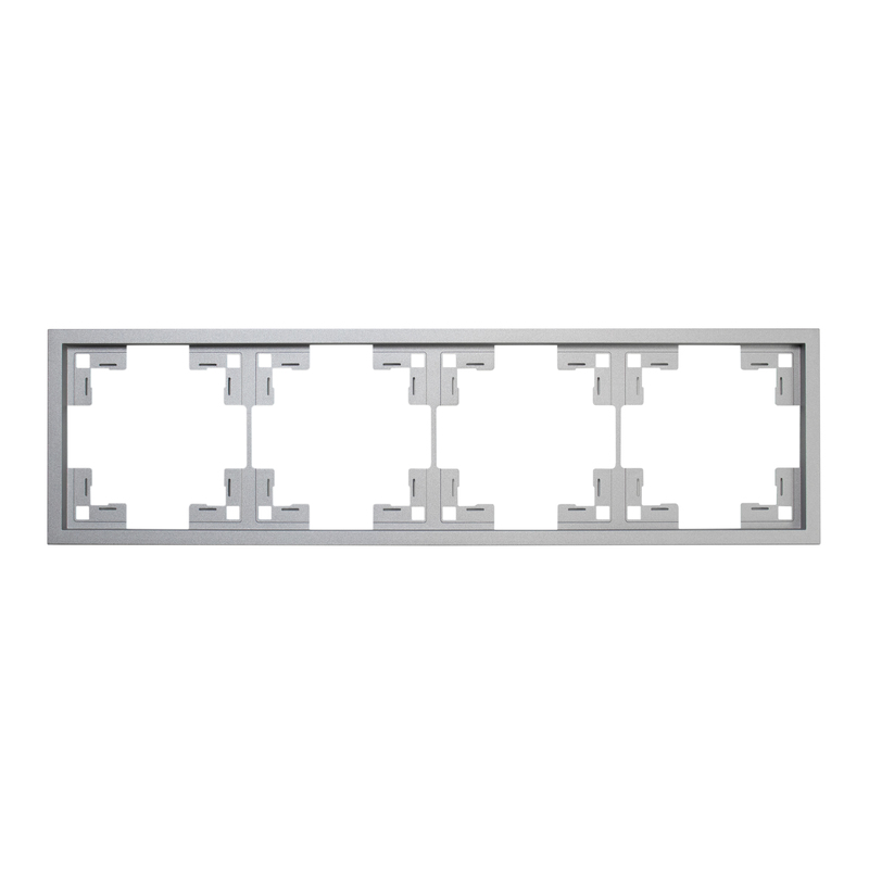 Рамка чотиримісна універсальна Quadrant, матовий алюміній