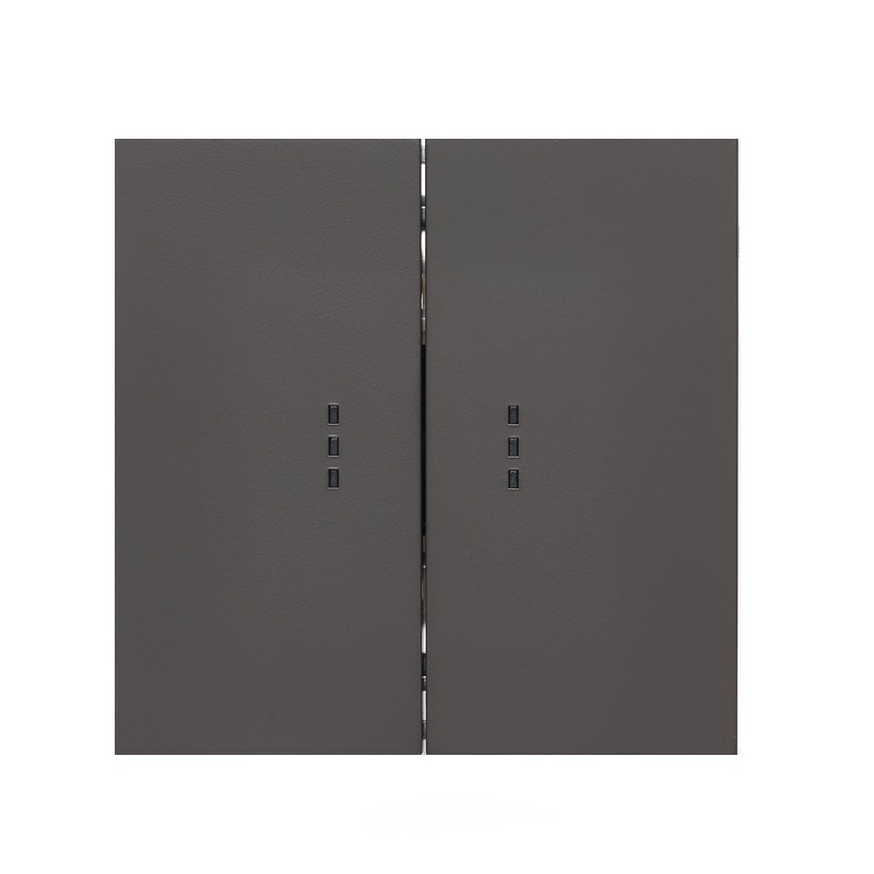 Front panel of the two-button switch with backlight, midnight gray