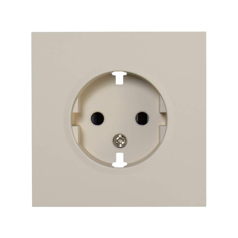 Фронтальна панель розетки одинарної із заземленням, дотик місяця