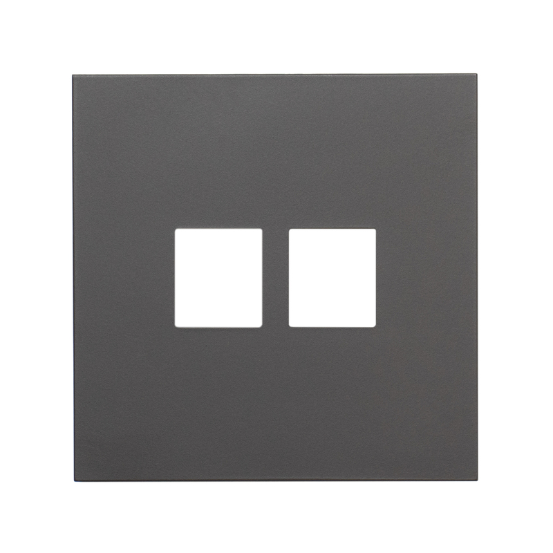 Фронтальна панель розетки подвійної комп'ютерної, темно-сірий