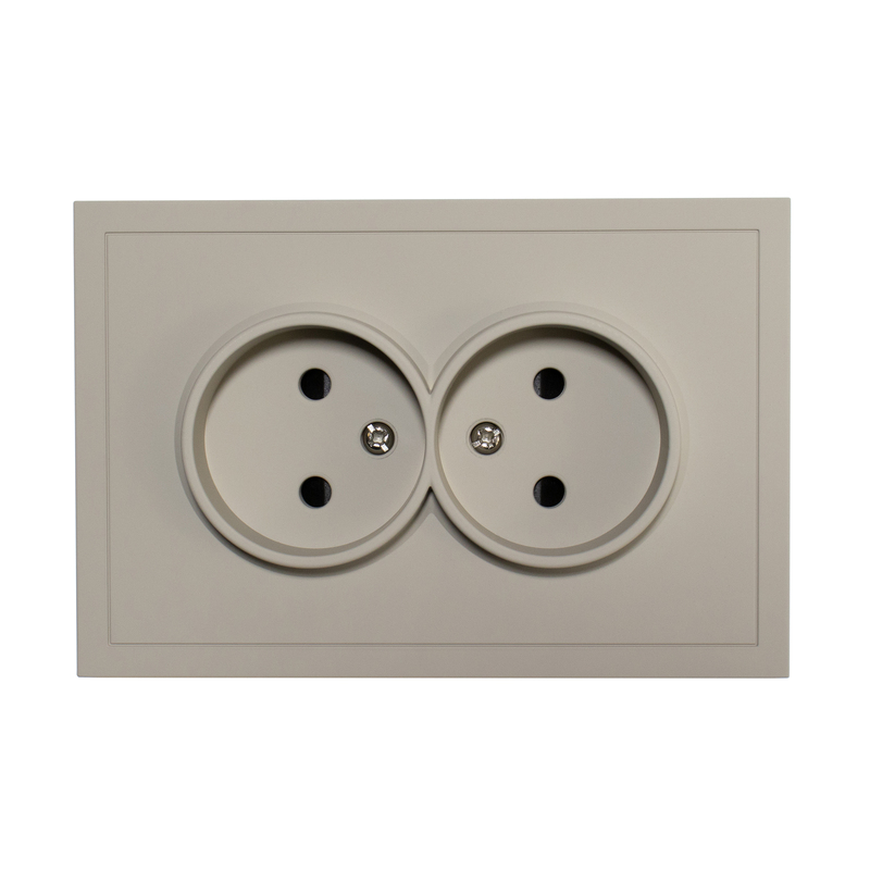 Фронтальна панель розетки подвійної без заземлення Quadrant, дотик грейж