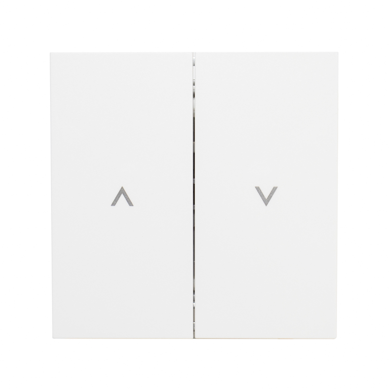 Фронтальна панель вимикача двоклавішного перехресного, матовий білий