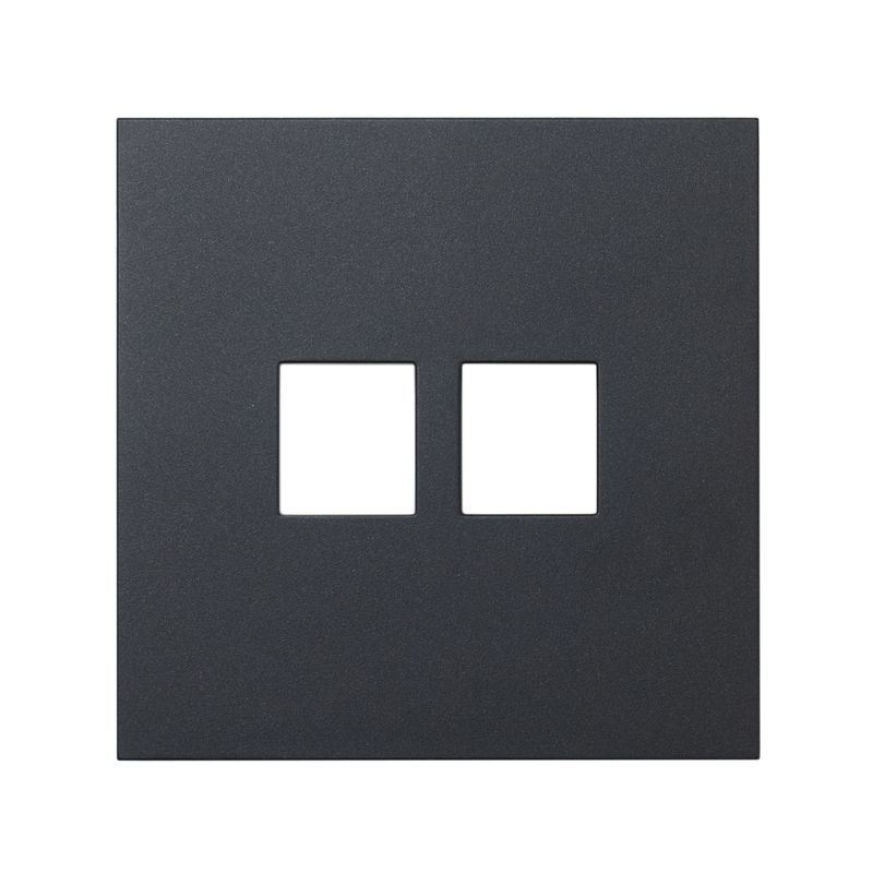 Фронтальна панель розетки подвійної комп'ютерної, матовий графіт