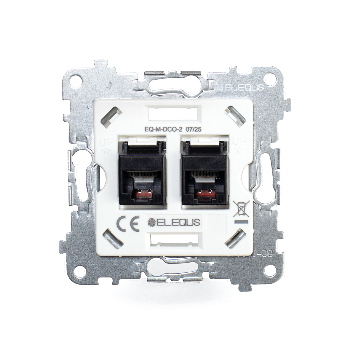 Механізм розетки подвійної комп'ютерної, матовий чорний