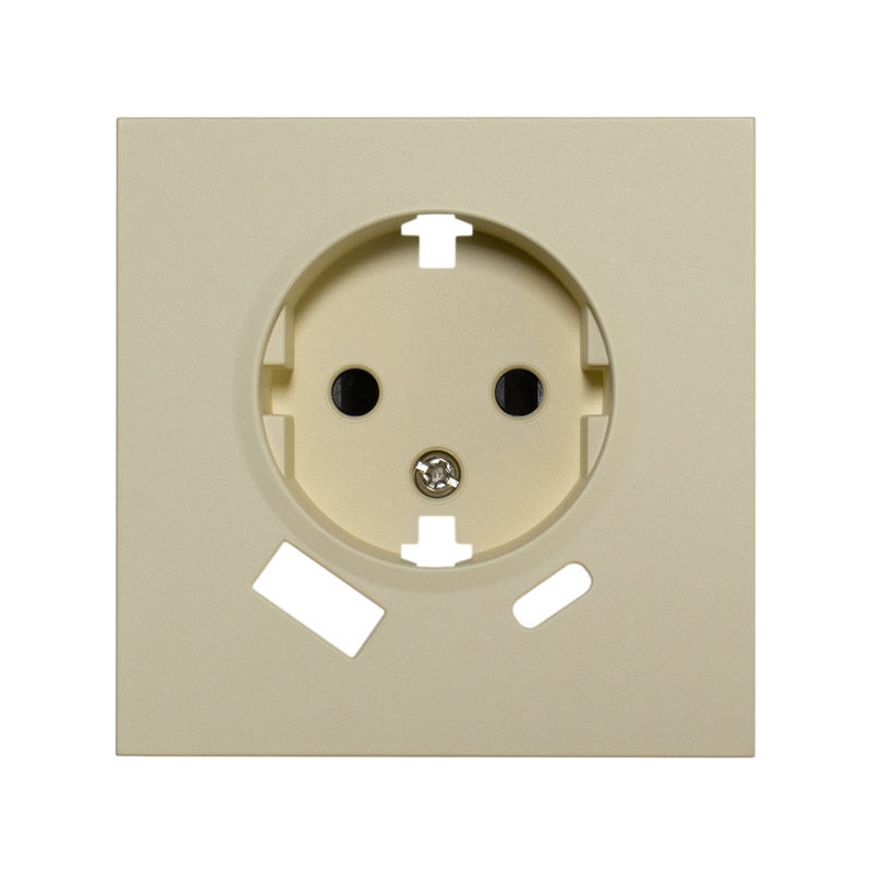 Фронтальна панель розетки одинарної із заземленням та двома USB (type A+C), тихий оливковий