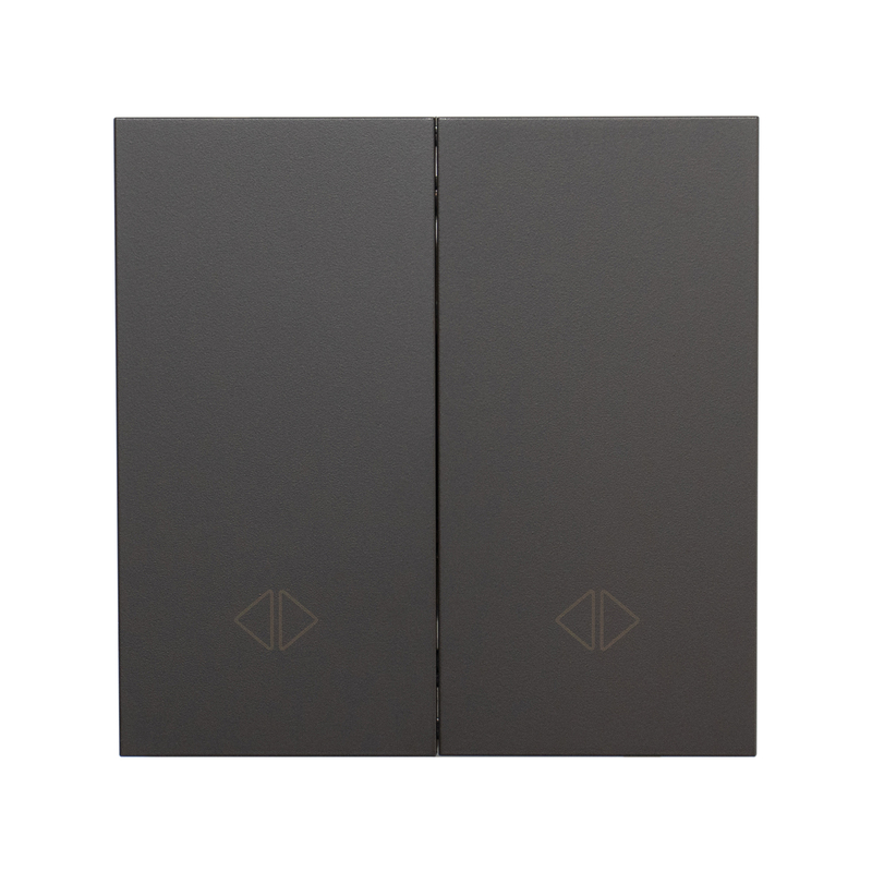 Фронтальна панель вимикача двоклавішного перехресного, темно-сірий