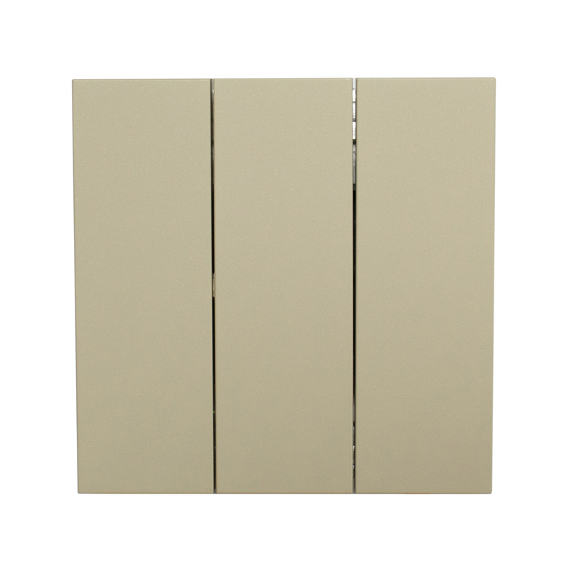 Фронтальна панель вимикача трьохклавішного, тихий оливковий