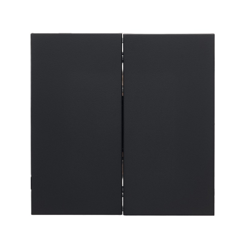 Front panel of the two-button switch, matte black