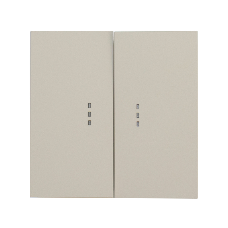 Фронтальна панель вимикача двоклавішного з підсвіткою, дотик місяця