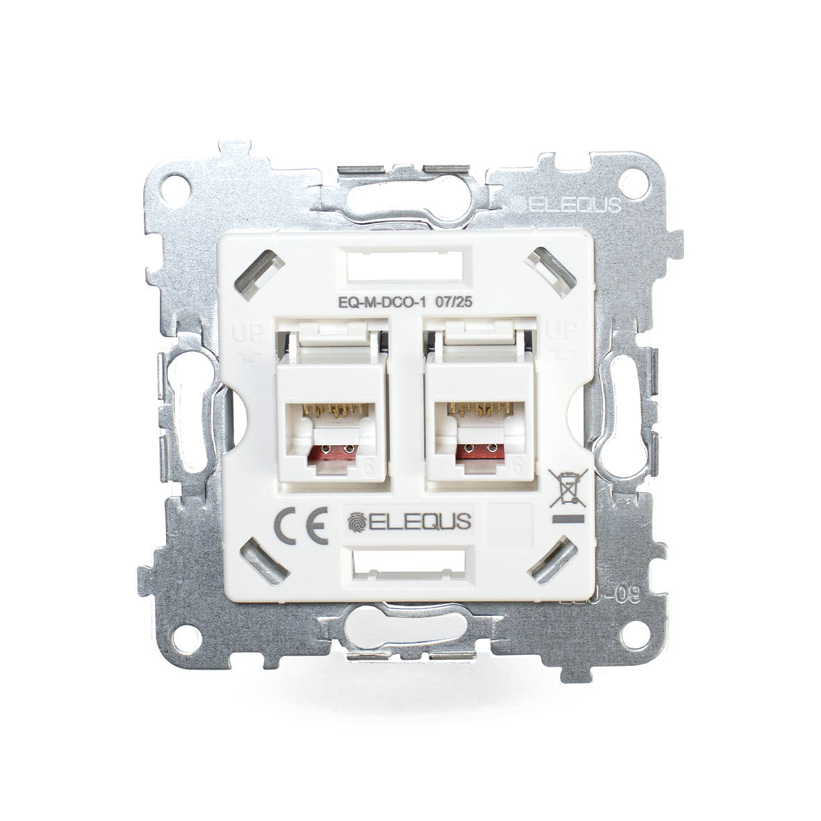 Механізм розетки подвійної комп'ютерної, матовий білий