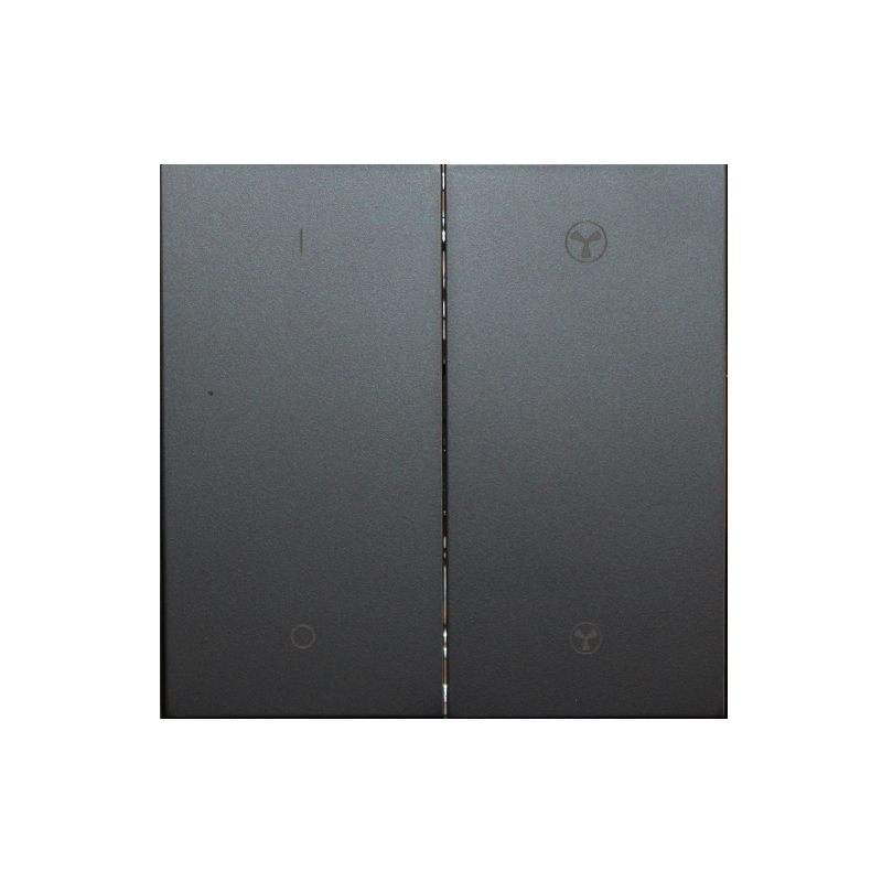 Front panel of the two-gang fan  switch, black