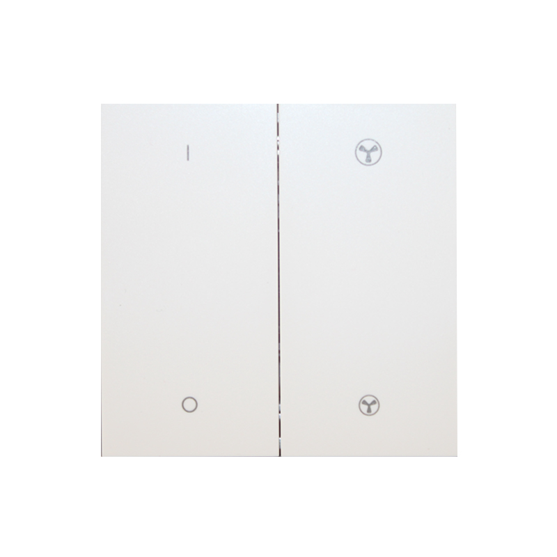 Front panel of the two-gang fan  switch, white