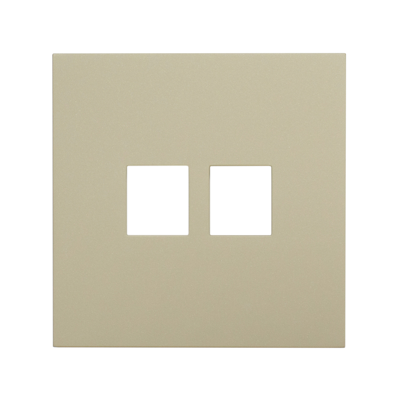 Фронтальна панель розетки подвійної комп'ютерної, тихий оливковий