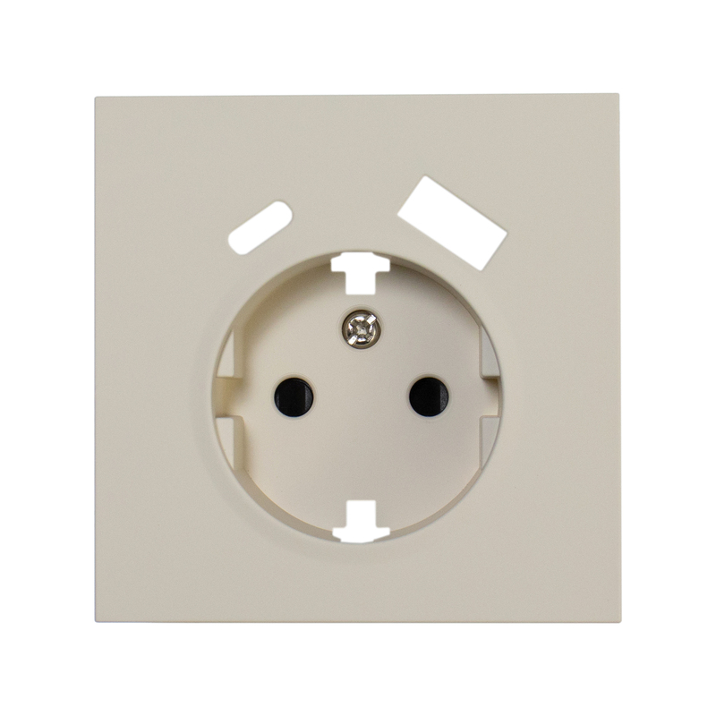 Фронтальна панель розетки одинарної із заземленням та двома USB (type A+C), дотик місяця