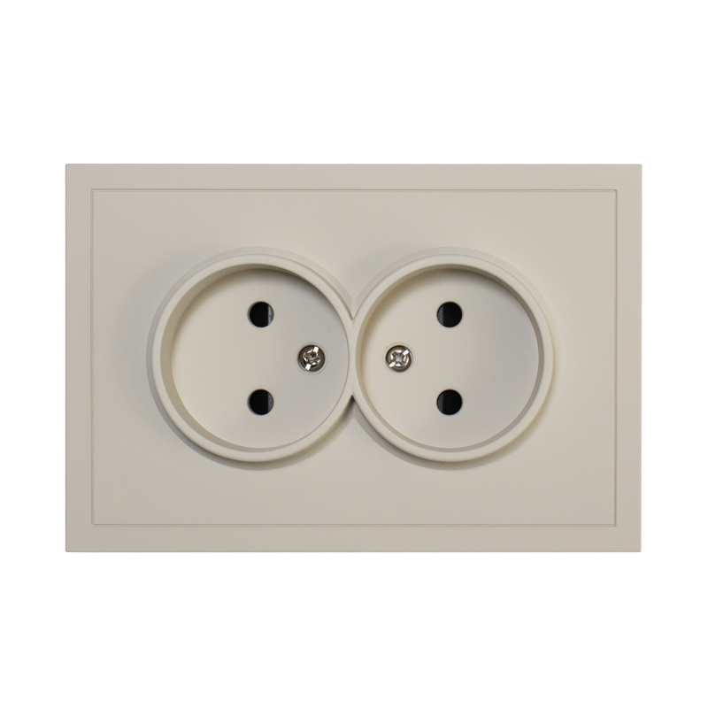 Фронтальна панель розетки подвійної без заземлення Quadrant, дотик місяця