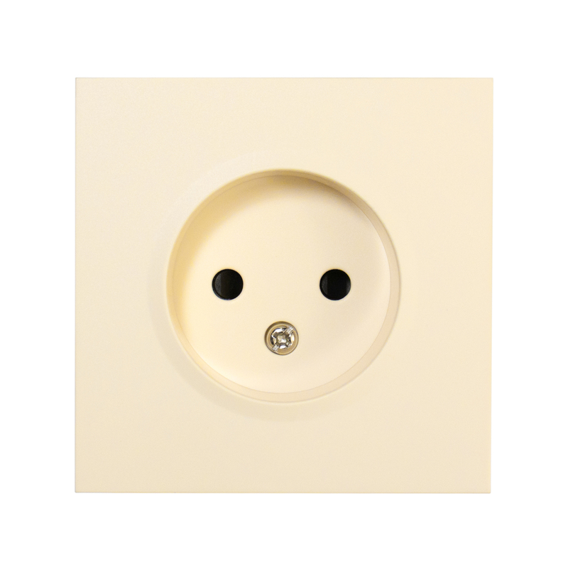 Фронтальна панель розетки одинарної без заземлення, нувія крем