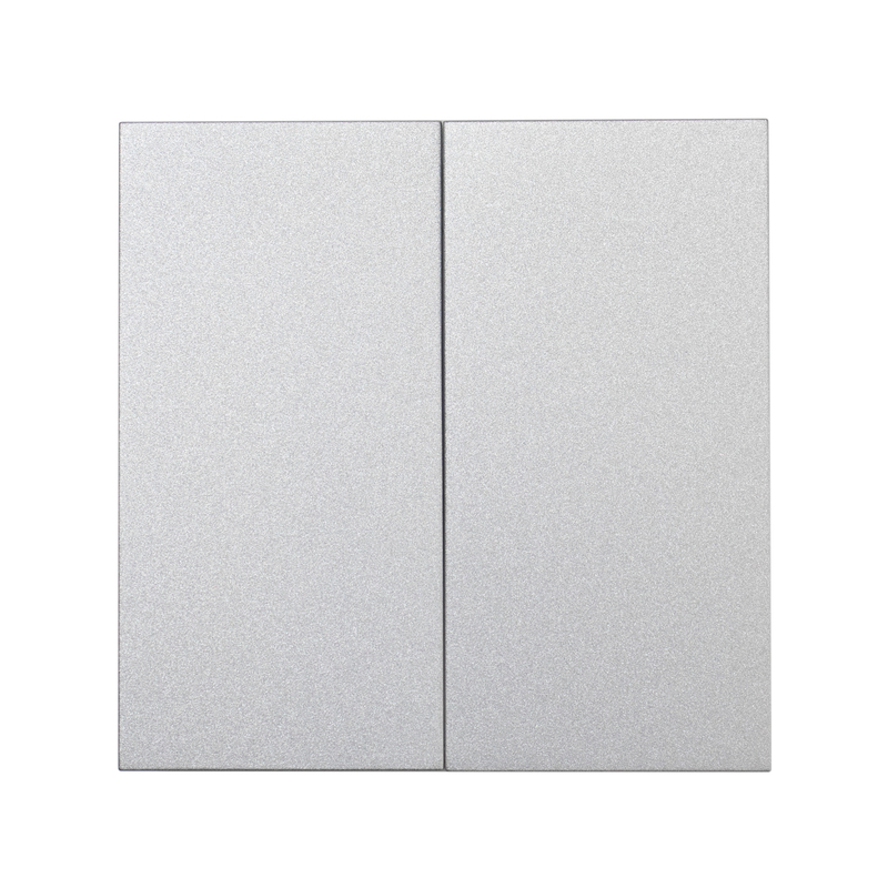 Фронтальна панель вимикача двоклавішного, матовий алюміній