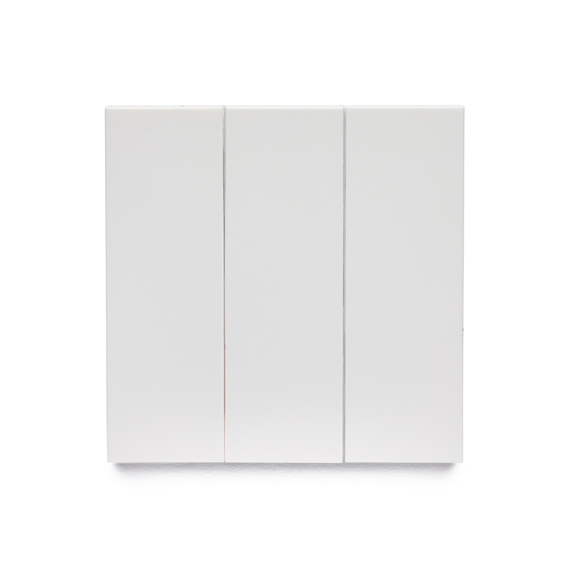 Фронтальна панель вимикача трьохклавішного, дотик білого