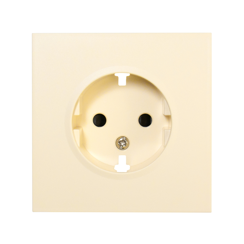 Фронтальна панель розетки одинарної із заземленням, нувія крем