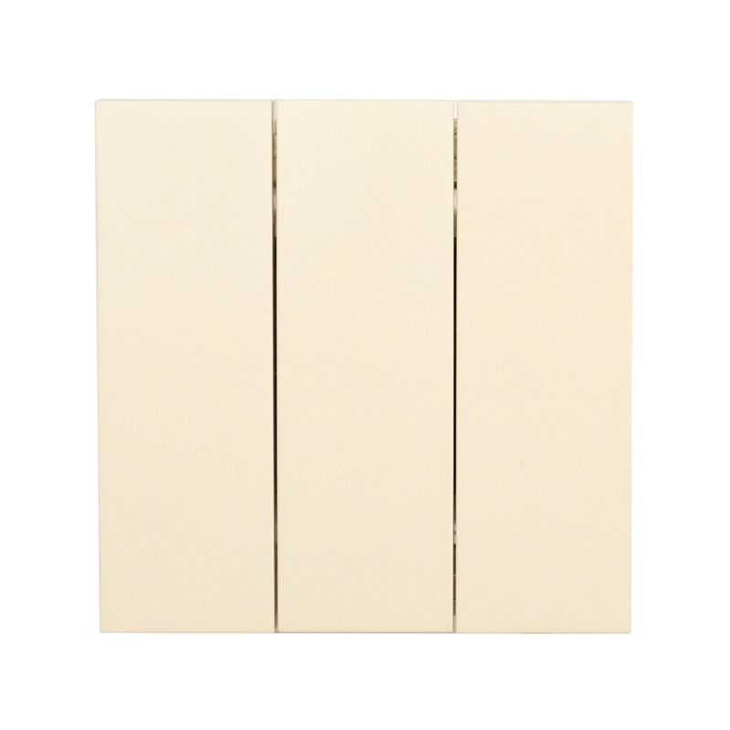 Фронтальна панель вимикача трьохклавішного, нувія крем