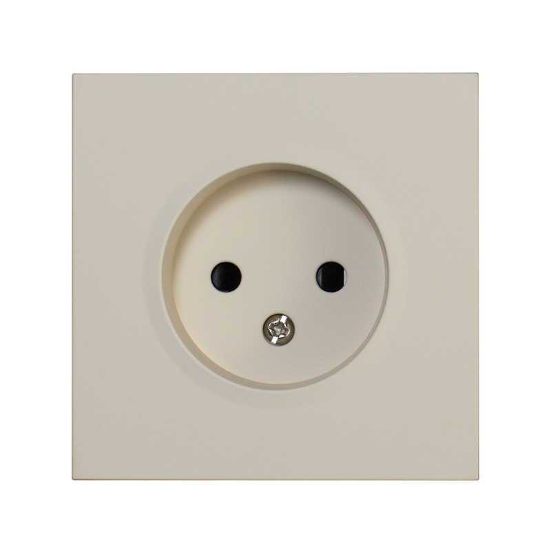 Фронтальна панель розетки одинарної без заземлення, дотик місяця