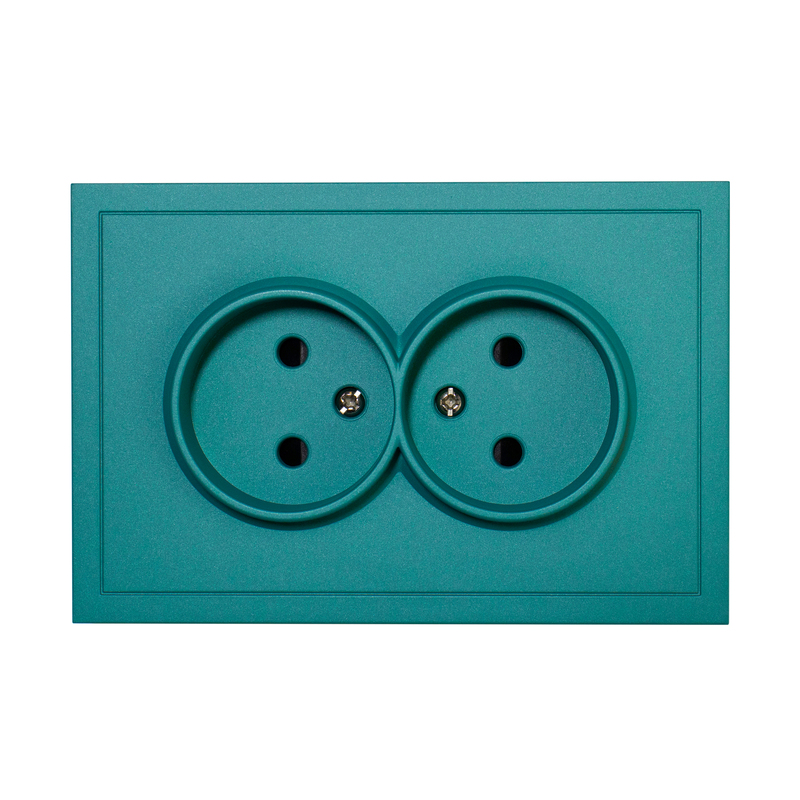 Фронтальна панель розетки подвійної без заземлення Quadrant, трендовий бірюзовий 26