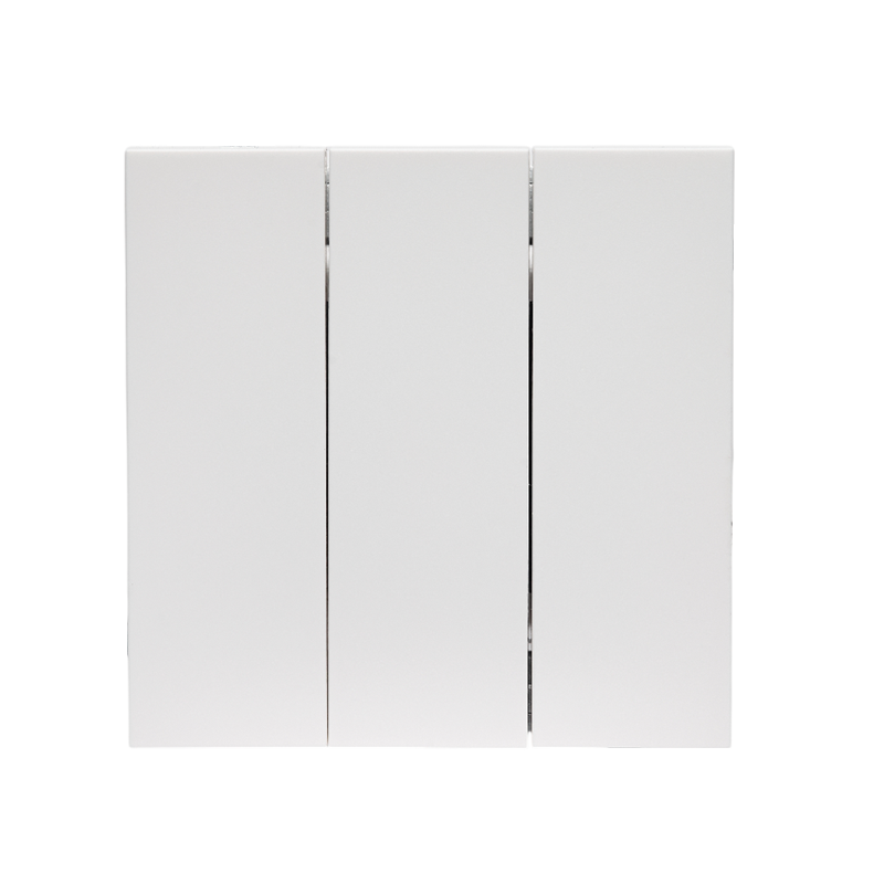 Front panel of the three-button switch, matte white