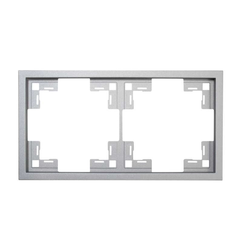 Рамка двомісна універсальна Quadrant, матовий алюміній
