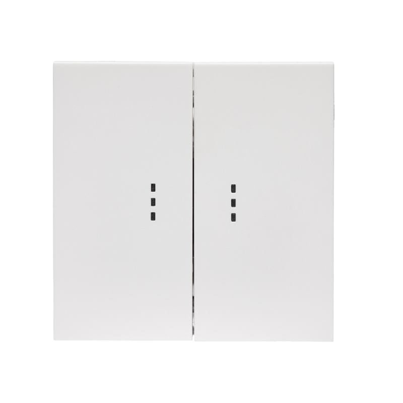 Front panel of the two-button switch with backlight, matte white