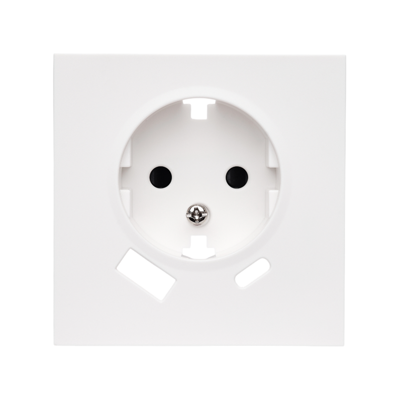 Front panel of a single socket with grounding and two USB (type A+C), matte white
